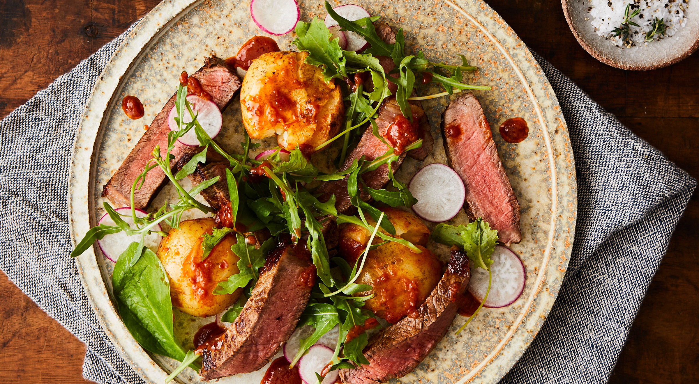 Certified Irish Angus Steak Potato Harissa Salad